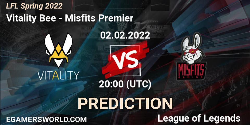 Pronóstico Vitality Bee - Misfits Premier. 02.02.2022 at 20:00, LoL, LFL Spring 2022