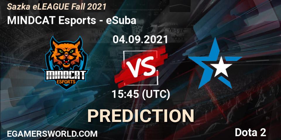 Pronóstico MINDCAT Esports - eSuba. 04.09.2021 at 15:50, Dota 2, Sazka eLEAGUE Fall 2021