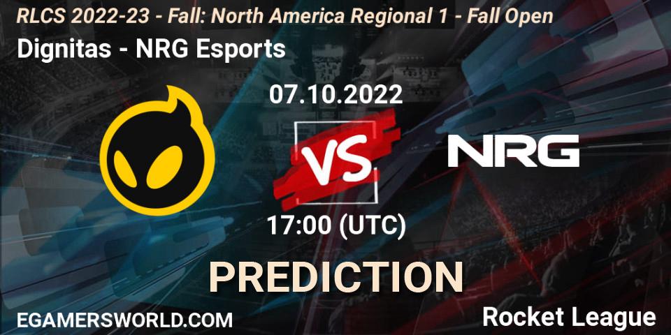 Pronóstico Dignitas - NRG Esports. 07.10.22, Rocket League, RLCS 2022-23 - Fall: North America Regional 1 - Fall Open