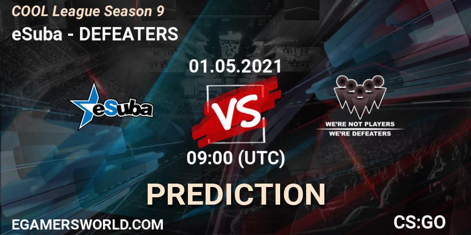 Pronóstico eSuba - DEFEATERS. 01.05.2021 at 09:00, Counter-Strike (CS2), COOL League Season 9