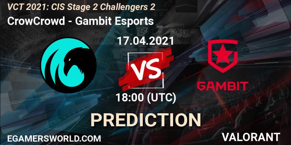 Pronóstico CrowCrowd - Gambit Esports. 17.04.2021 at 18:00, VALORANT, VCT 2021: CIS Stage 2 Challengers 2