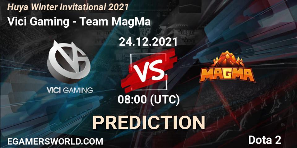 Pronóstico Vici Gaming - Team MagMa. 24.12.2021 at 08:39, Dota 2, Huya Winter Invitational 2021