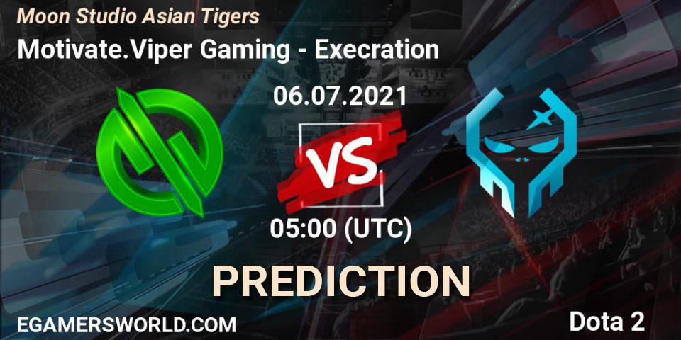 Pronóstico Motivate.Viper Gaming - Execration. 06.07.2021 at 05:26, Dota 2, Moon Studio Asian Tigers