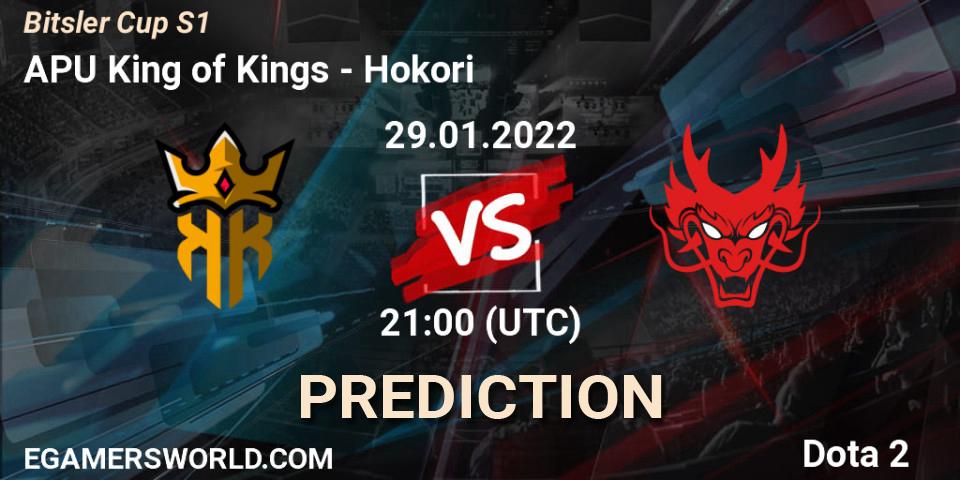 Pronóstico APU King of Kings - Hokori. 29.01.2022 at 21:00, Dota 2, Bitsler Cup S1