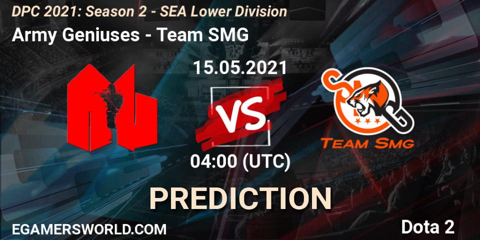 Pronóstico Army Geniuses - Team SMG. 15.05.2021 at 04:00, Dota 2, DPC 2021: Season 2 - SEA Lower Division