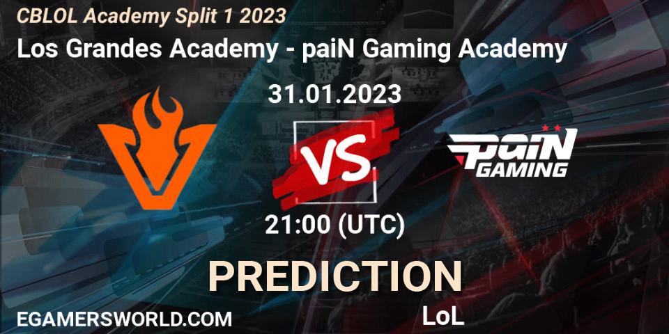 Pronóstico Los Grandes Academy - paiN Gaming Academy. 31.01.23, LoL, CBLOL Academy Split 1 2023