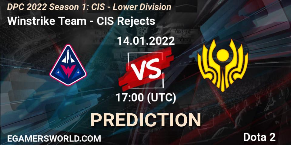 Pronóstico Winstrike Team - CIS Rejects. 14.01.22, Dota 2, DPC 2022 Season 1: CIS - Lower Division