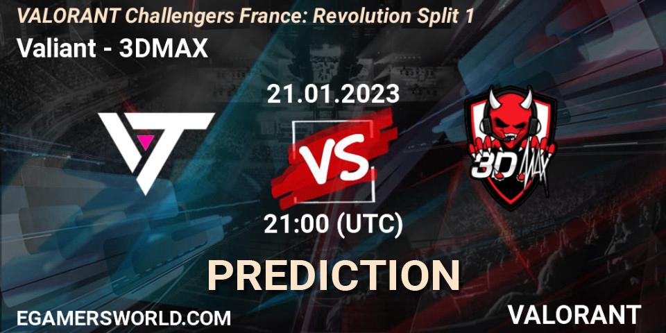 Pronóstico Valiant - 3DMAX. 21.01.2023 at 21:10, VALORANT, VALORANT Challengers 2023 France: Revolution Split 1