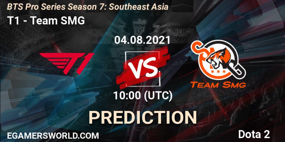Pronóstico T1 - Team SMG. 04.08.2021 at 11:38, Dota 2, BTS Pro Series Season 7: Southeast Asia