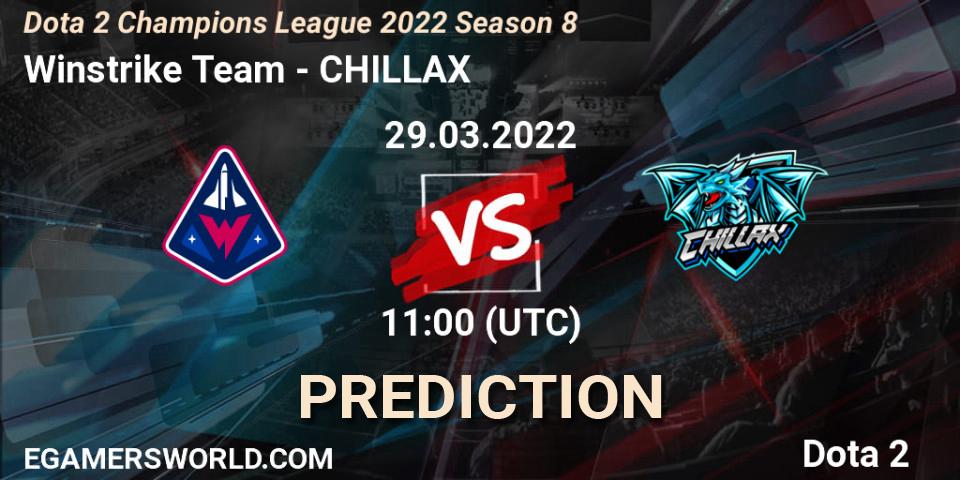 Pronóstico Winstrike Team - CHILLAX. 29.03.22, Dota 2, Dota 2 Champions League 2022 Season 8