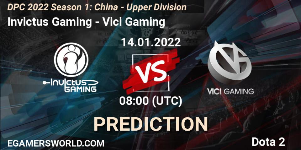 Pronóstico Invictus Gaming - Vici Gaming. 14.01.22, Dota 2, DPC 2022 Season 1: China - Upper Division