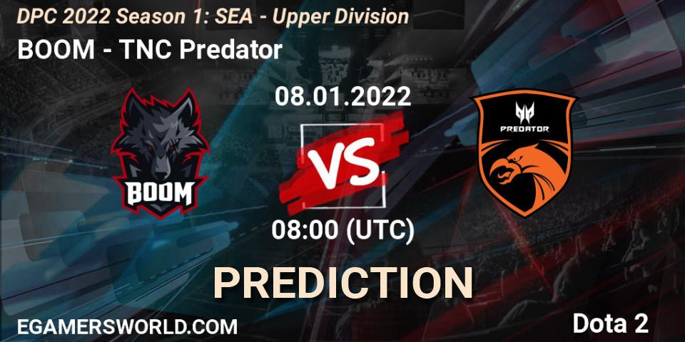 Pronóstico BOOM - TNC Predator. 08.01.2022 at 08:01, Dota 2, DPC 2022 Season 1: SEA - Upper Division