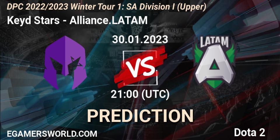 Pronóstico Keyd Stars - Alliance.LATAM. 30.01.2023 at 21:05, Dota 2, DPC 2022/2023 Winter Tour 1: SA Division I (Upper) 