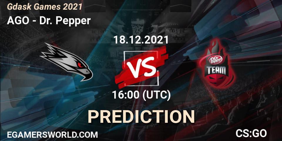 Pronóstico AGO - Dr. Pepper. 18.12.2021 at 17:00, Counter-Strike (CS2), Gdańsk Games 2021