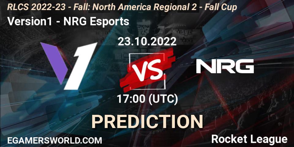 Pronóstico Version1 - NRG Esports. 23.10.2022 at 17:00, Rocket League, RLCS 2022-23 - Fall: North America Regional 2 - Fall Cup