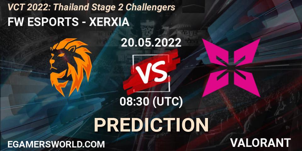Pronóstico FW ESPORTS - XERXIA. 20.05.2022 at 08:30, VALORANT, VCT 2022: Thailand Stage 2 Challengers