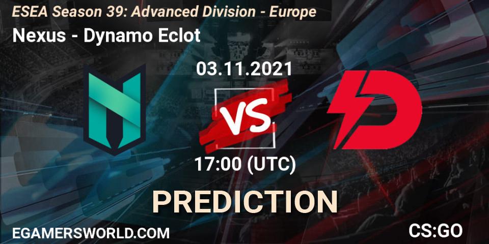 Pronóstico Nexus - Dynamo Eclot. 03.11.21, CS2 (CS:GO), ESEA Season 39: Advanced Division - Europe