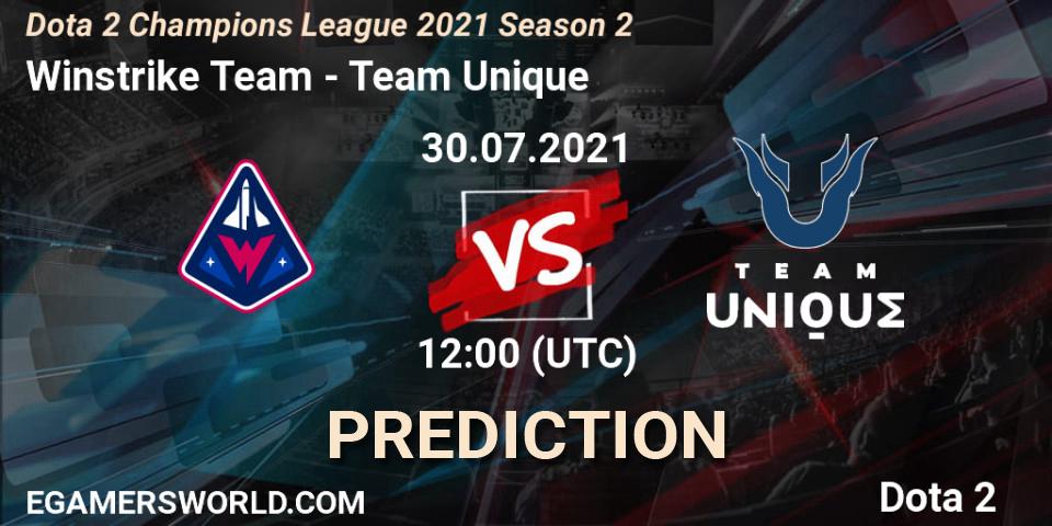 Pronóstico Winstrike Team - Team Unique. 30.07.2021 at 12:00, Dota 2, Dota 2 Champions League 2021 Season 2