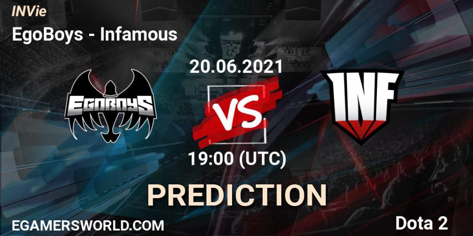 Pronóstico EgoBoys - Infamous. 20.06.2021 at 19:01, Dota 2, INVie