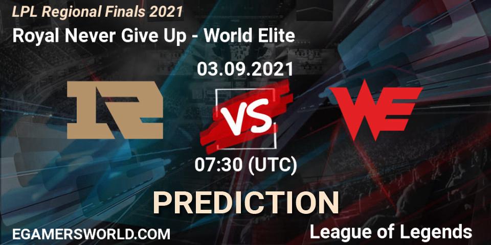 Pronóstico Royal Never Give Up - World Elite. 03.09.21, LoL, LPL Regional Finals 2021