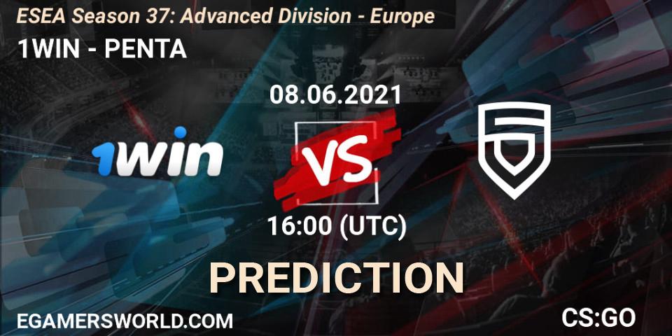 Pronóstico 1WIN - PENTA. 08.06.21, CS2 (CS:GO), ESEA Season 37: Advanced Division - Europe