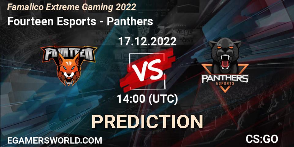 Pronóstico Fourteen Esports - Panthers. 17.12.2022 at 14:00, Counter-Strike (CS2), Famalicão Extreme Gaming 2022