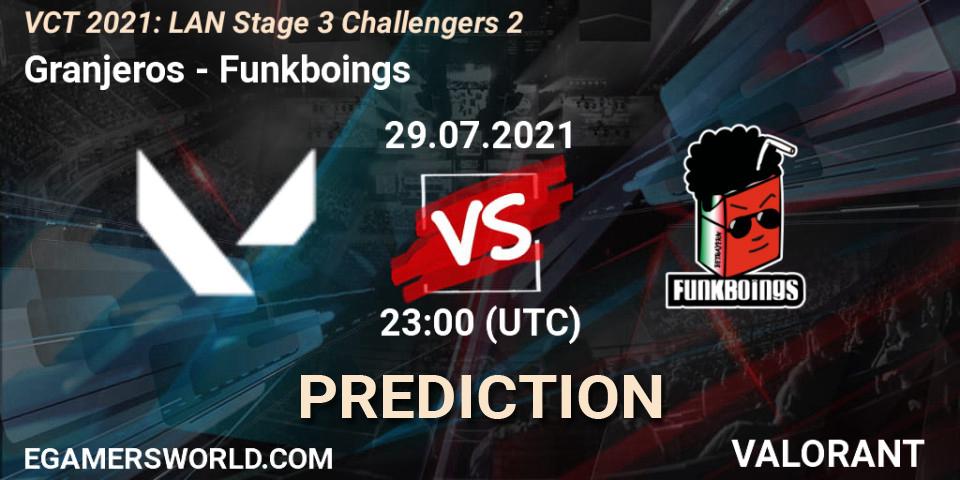 Pronóstico Granjeros - Funkboings. 29.07.2021 at 23:00, VALORANT, VCT 2021: LAN Stage 3 Challengers 2