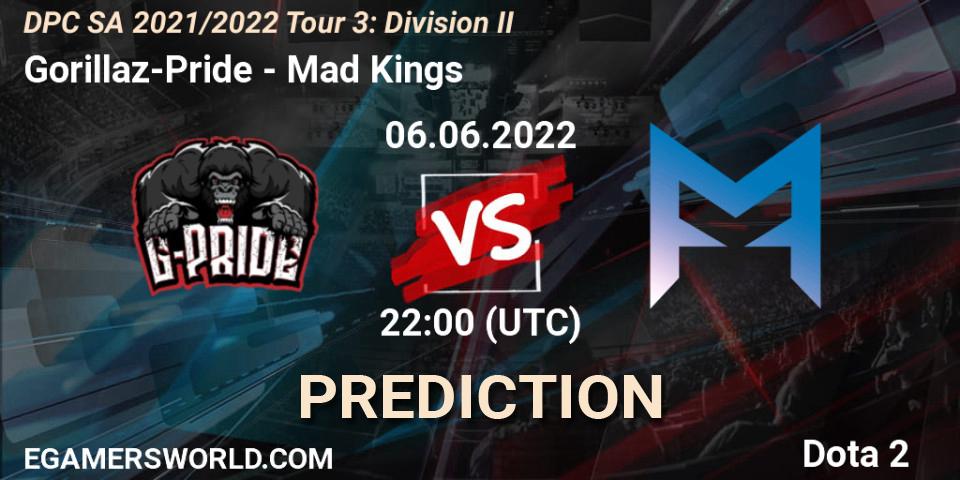 Pronóstico Gorillaz-Pride - Mad Kings. 06.06.2022 at 22:01, Dota 2, DPC SA 2021/2022 Tour 3: Division II