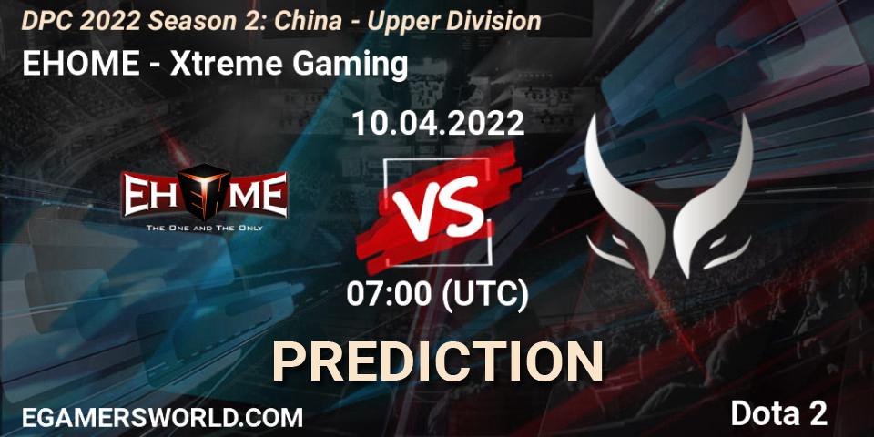 Pronóstico EHOME - Xtreme Gaming. 13.04.2022 at 09:57, Dota 2, DPC 2021/2022 Tour 2 (Season 2): China Division I (Upper)
