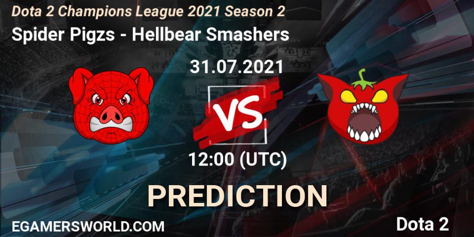 Pronóstico Spider Pigzs - Hellbear Smashers. 31.07.2021 at 12:07, Dota 2, Dota 2 Champions League 2021 Season 2