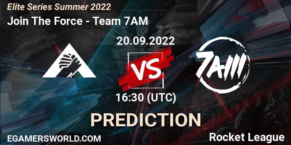 Pronóstico Join The Force - Team 7AM. 20.09.2022 at 16:30, Rocket League, Elite Series Summer 2022