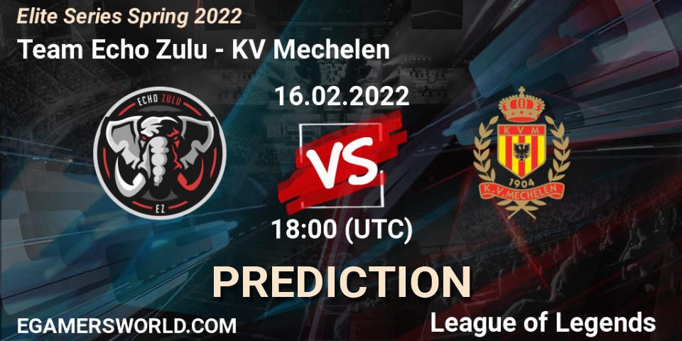 Pronóstico Team Echo Zulu - KV Mechelen. 16.02.2022 at 18:00, LoL, Elite Series Spring 2022