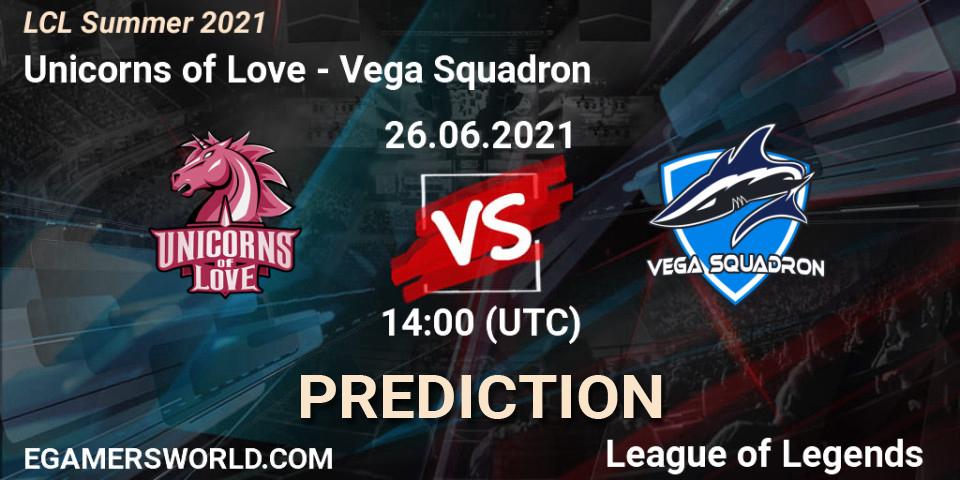 Pronóstico Unicorns of Love - Vega Squadron. 27.06.2021 at 14:00, LoL, LCL Summer 2021