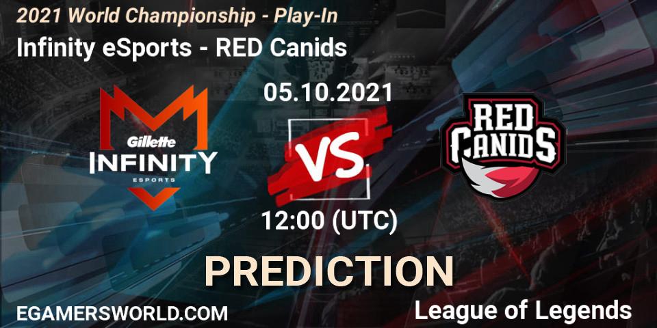 Pronóstico Infinity eSports - RED Canids. 05.10.2021 at 12:10, LoL, 2021 World Championship - Play-In