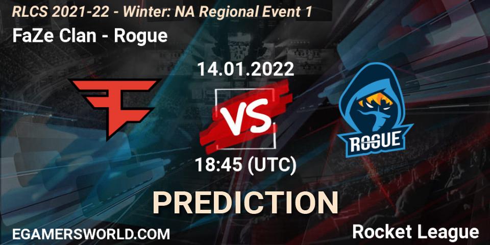 Pronóstico FaZe Clan - Rogue. 14.01.22, Rocket League, RLCS 2021-22 - Winter: NA Regional Event 1