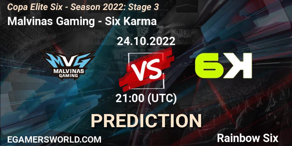 Pronóstico Malvinas Gaming - Six Karma. 24.10.2022 at 21:00, Rainbow Six, Copa Elite Six - Season 2022: Stage 3
