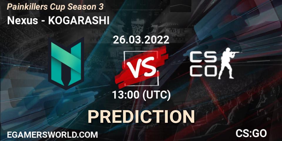 Pronóstico Nexus - KOGARASHI. 28.03.2022 at 15:00, Counter-Strike (CS2), Painkillers Cup Season 3