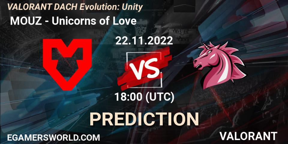 Pronóstico MOUZ - Unicorns of Love. 22.11.2022 at 18:00, VALORANT, VALORANT DACH Evolution: Unity