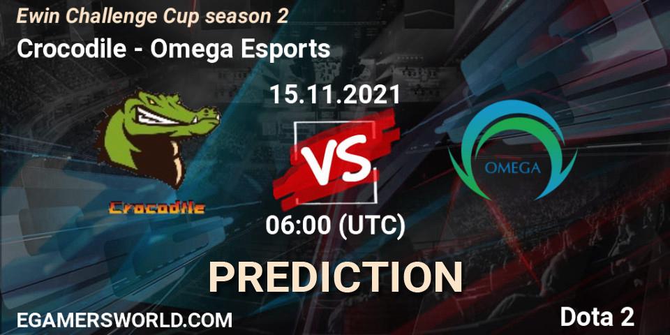 Pronóstico Crocodile - Omega Esports. 15.11.2021 at 06:00, Dota 2, Ewin Challenge Cup season 2