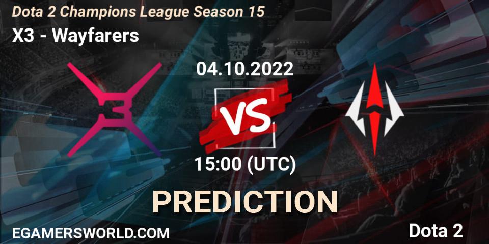 Pronóstico X3 - Wayfarers. 04.10.2022 at 15:00, Dota 2, Dota 2 Champions League Season 15