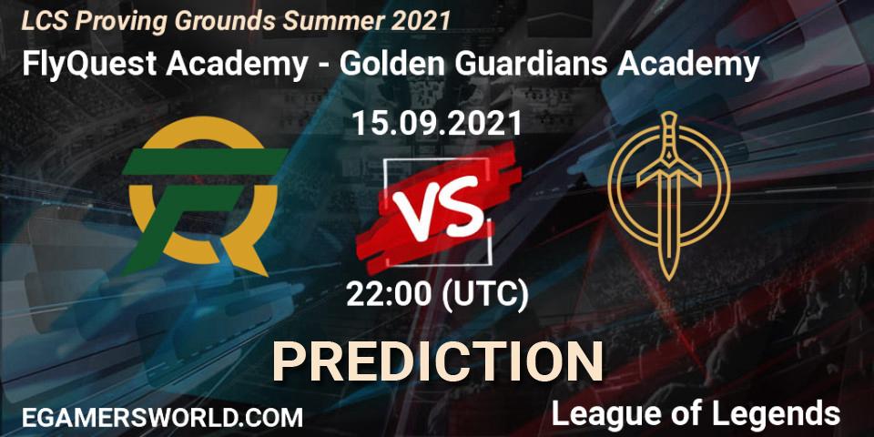 Pronóstico FlyQuest Academy - Golden Guardians Academy. 15.09.2021 at 22:00, LoL, LCS Proving Grounds Summer 2021