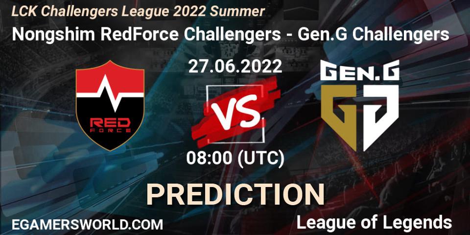 Pronóstico Nongshim RedForce Challengers - Gen.G Challengers. 27.06.2022 at 08:00, LoL, LCK Challengers League 2022 Summer