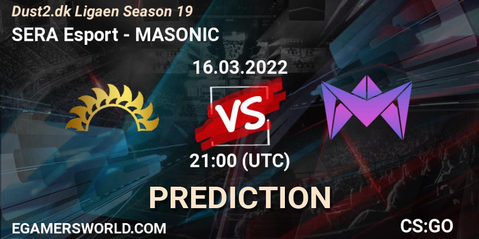 Pronóstico SERA Esport - MASONIC. 16.03.2022 at 21:00, Counter-Strike (CS2), Dust2.dk Ligaen Season 19