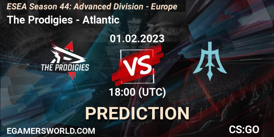 Pronóstico The Prodigies - Atlantic. 01.02.23, CS2 (CS:GO), ESEA Season 44: Advanced Division - Europe