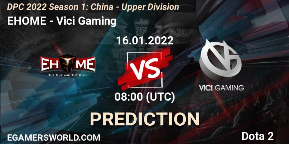 Pronóstico EHOME - Vici Gaming. 16.01.22, Dota 2, DPC 2022 Season 1: China - Upper Division