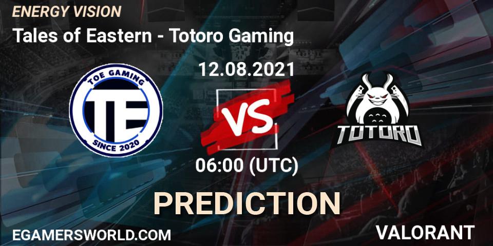 Pronóstico Tales of Eastern - Totoro Gaming. 12.08.2021 at 06:00, VALORANT, ENERGY VISION