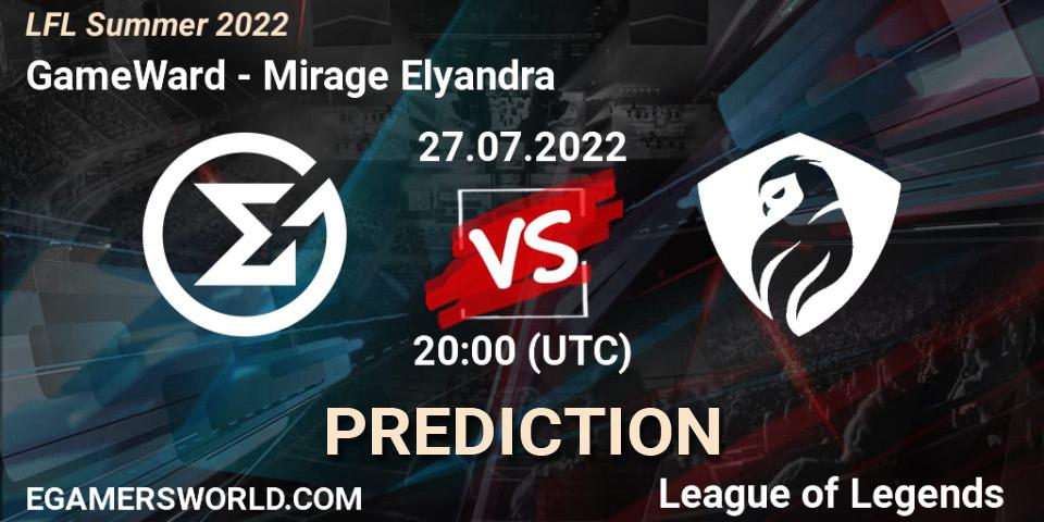 Pronóstico GameWard - Mirage Elyandra. 27.07.2022 at 20:15, LoL, LFL Summer 2022