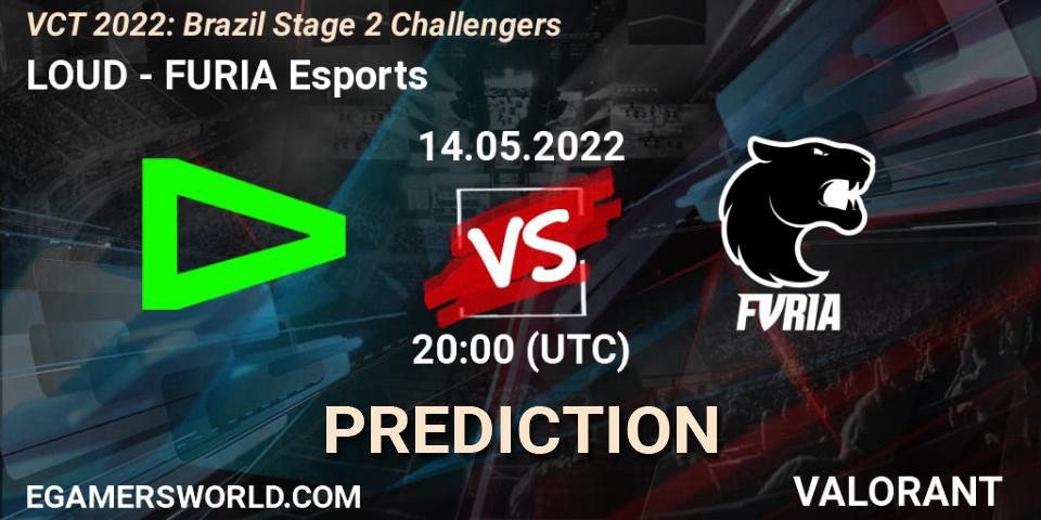 Pronóstico LOUD - FURIA Esports. 14.05.2022 at 20:20, VALORANT, VCT 2022: Brazil Stage 2 Challengers