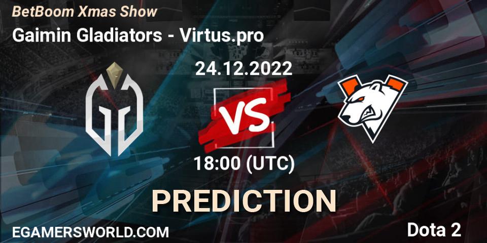 Pronóstico Gaimin Gladiators - Virtus.pro. 24.12.22, Dota 2, BetBoom Xmas Show