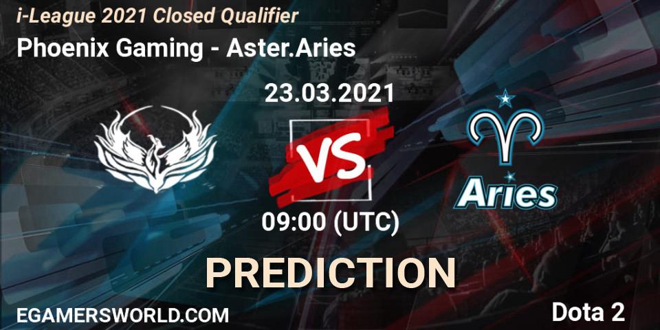 Pronóstico Phoenix Gaming - Aster.Aries. 23.03.2021 at 09:10, Dota 2, i-League 2021 Closed Qualifier